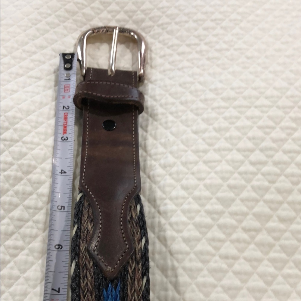 Mens Brushy Creek 1.50”Wide Leather Nylon Multicolored Woven Belt Size 40 - Picture 15 of 16